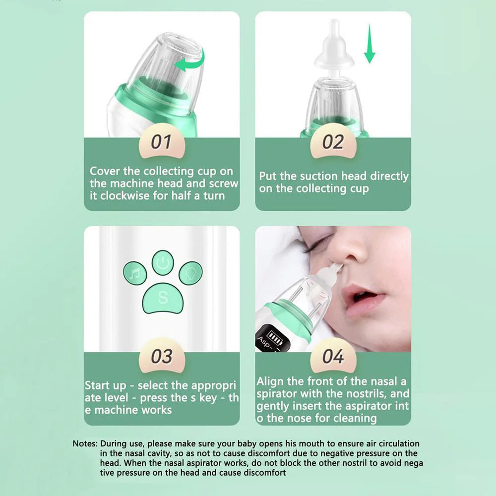 Electric Baby Nasal Aspirator – Safe, Silent Nose Cleaner for Newborns & Infants (Models U94 & U90)