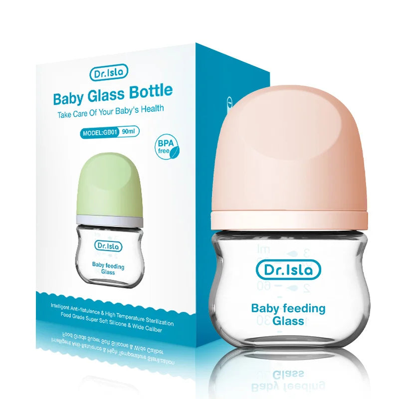 Glass Feeding Baby Bottle Infant 0-3 Month BPA Free ,Anti-colic