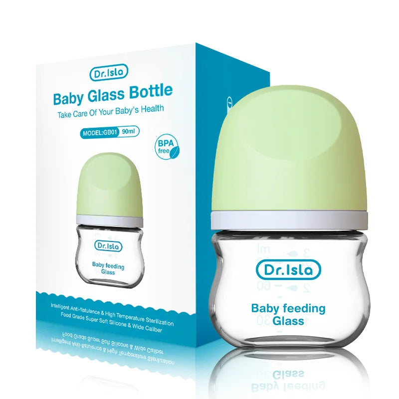 Glass Feeding Baby Bottle Infant 0-3 Month BPA Free ,Anti-colic