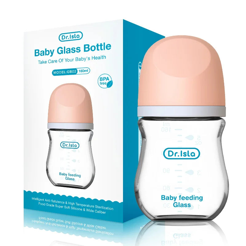 Glass Feeding Baby Bottle Infant 0-3 Month BPA Free ,Anti-colic